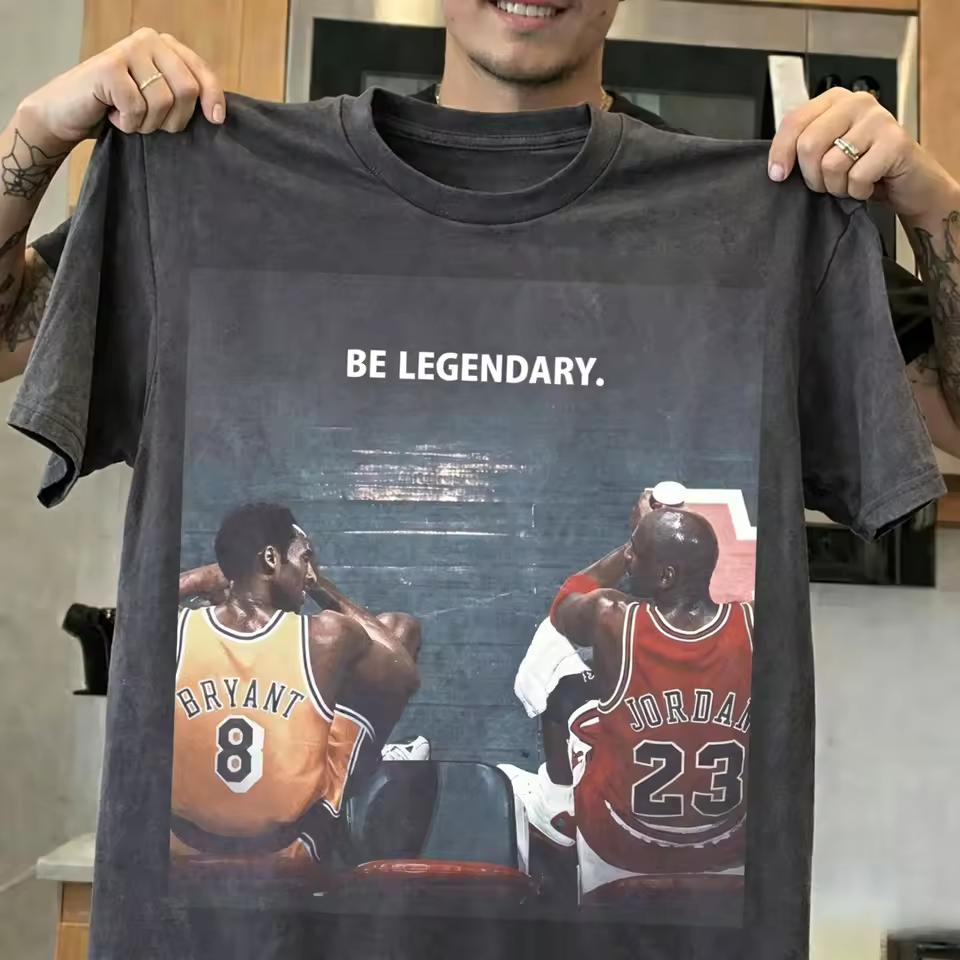 Be Legendary Graphic T shirt Vintage Short Sleeve Tee Basketball Legend Unisex Oversized Streetwear Cotton T shirts