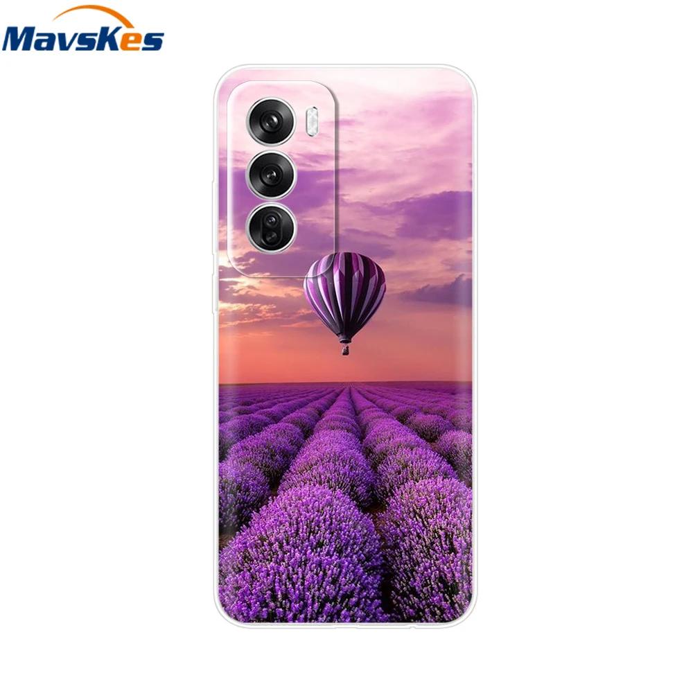Чехол для OPPO Reno 12 Pro 5G Модный Цветочный Силиконовый Чехол для Телефона Для OPPO Reno 12 Чехол Reno12 Pro Бампер 2024 Мягкий Черный ТПУ Fundas