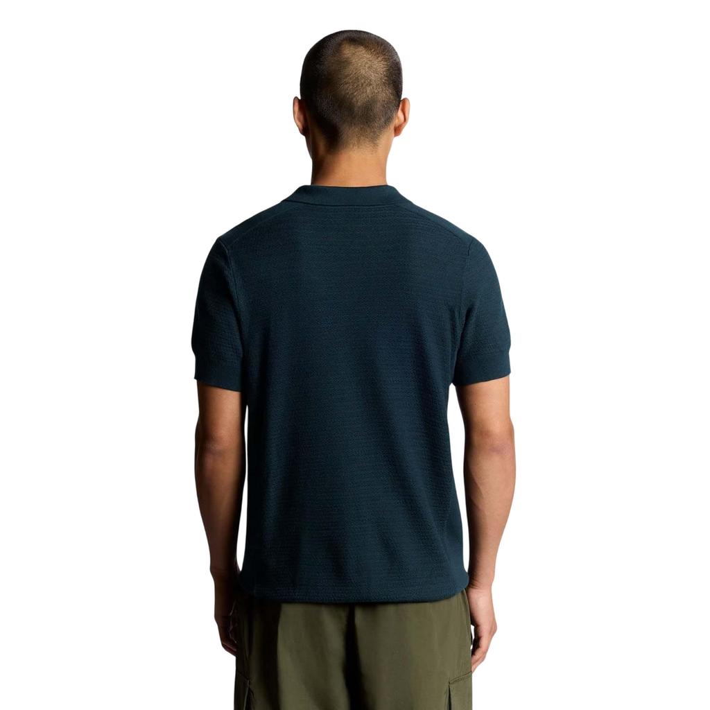 Lyle & Scott Mens Herringbone Knitted Polo Shirt