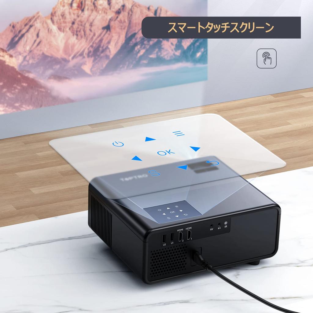 TOPTRO Projector 5GWIFI Home Projector High Brightness 15000LM 4K Compatible Projector 1920 x 1080p Resolution 4D Keystone Correction Zoom Small