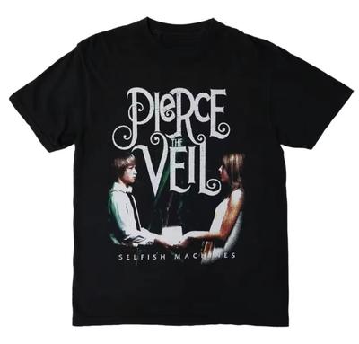 Футболка Pierce The Veil Selfish Machines с коротким рукавом, черная, хлопковая, унисекс, летняя, для мужчин и женщин, в стиле стритвеар, повседневная, трендовая, в духе Y2K.