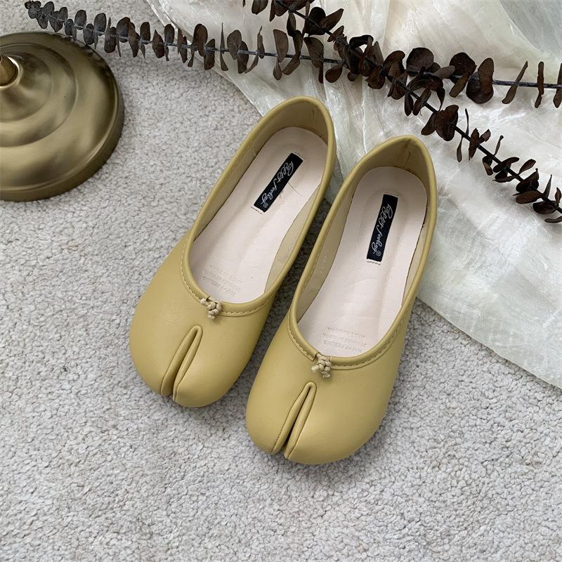 2025 весна и осень новая обувь Doudou женская обувь с подпальцевой частью копытца поросенка носки ленивые туфли-подковы плоские одинарные туфли осень