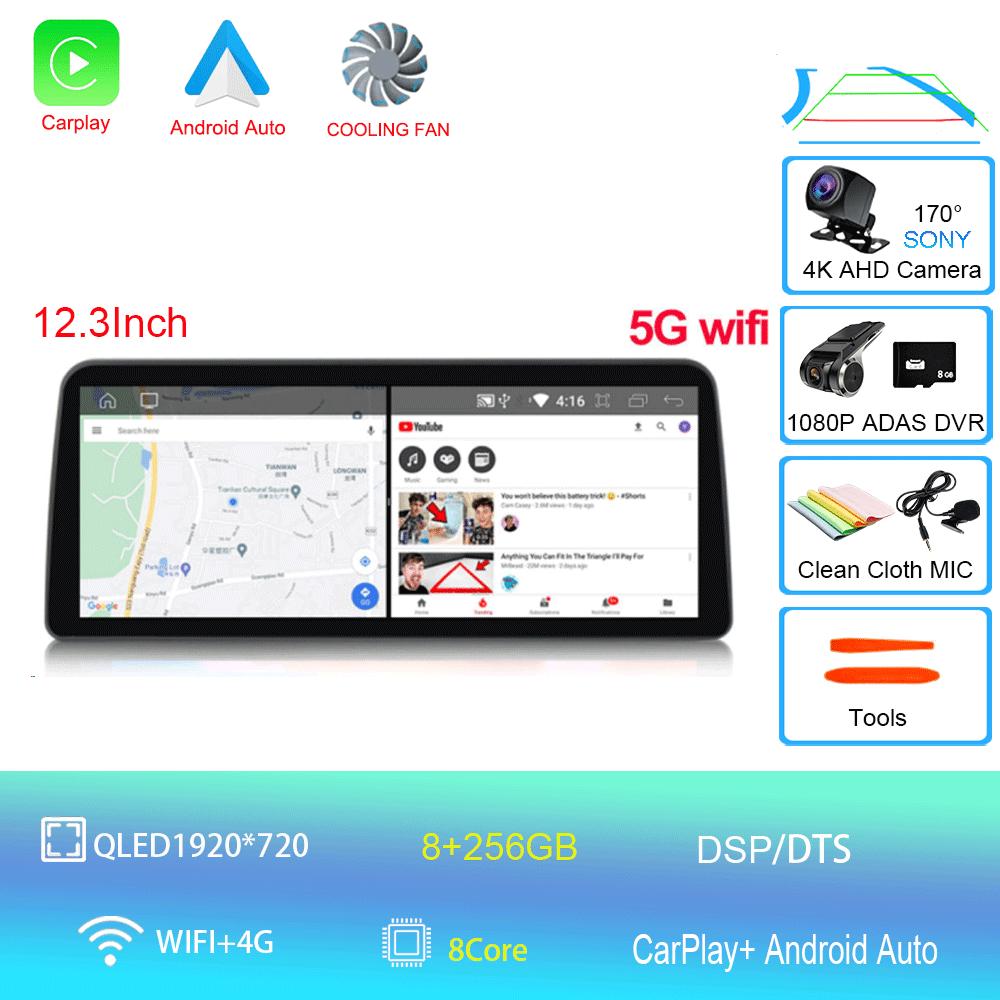 12.3Inch For Mercedes Benz C-Class W204 S204 2006-2011  Android 14 Car Stereo Multimedia Video Player Head Unit Carplay Auto DSP