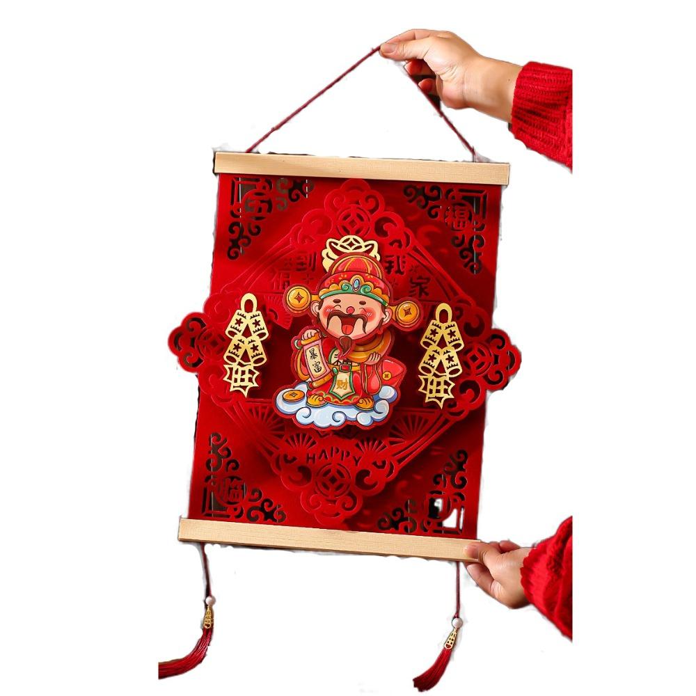 with Tassel Spring Festival Hanging Decoration Three-dimensional God of Wealth Pendant Home