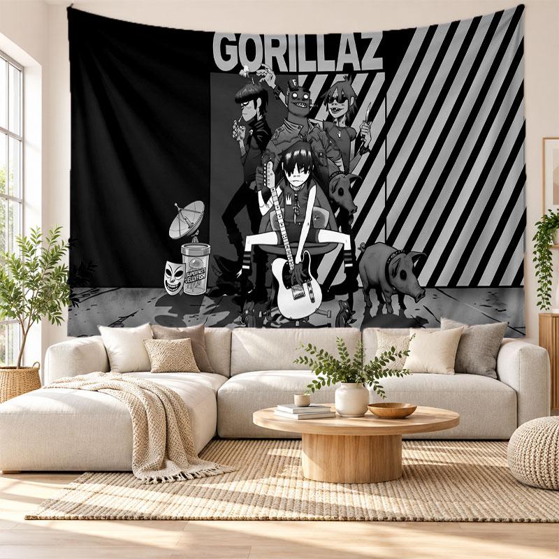 Gorillaz Wall Tapestry Home Decor Hanging Cloth Art Background Tapestry for Bedroom