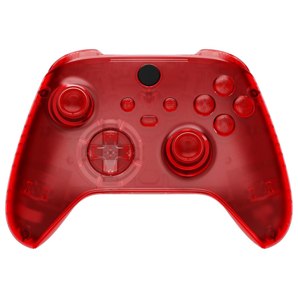EXtremeRate Полный набор кнопок для Xbox Series X S Прозрачная замена Боковые накладки Грипсы Крышка передней и задней панели для беспроводного контроллера Xbox Core Не &