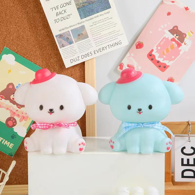 Светодиодный ночник милый мультяшный щенок силиконовые огни детский спальный прикроватный столик лампа для малышей детская комната