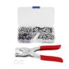 120 Sets Mix Colors Metal Prong Snap Buttons Fasteners Press Studs Plier Setting Tool