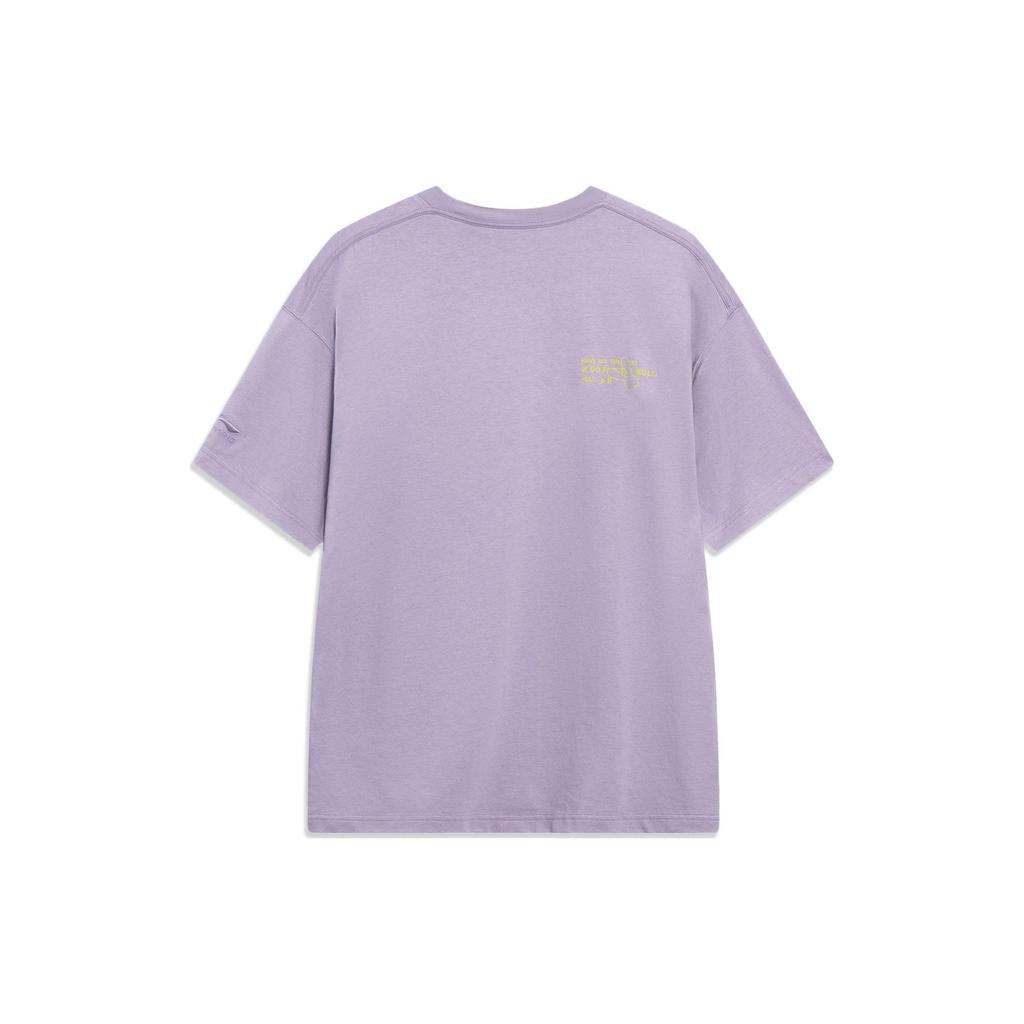 Li-Ning Disney Cartoon Alphabet Print Round Neck Short Sleeve T-Shirt Unisex Tops AHST309-5