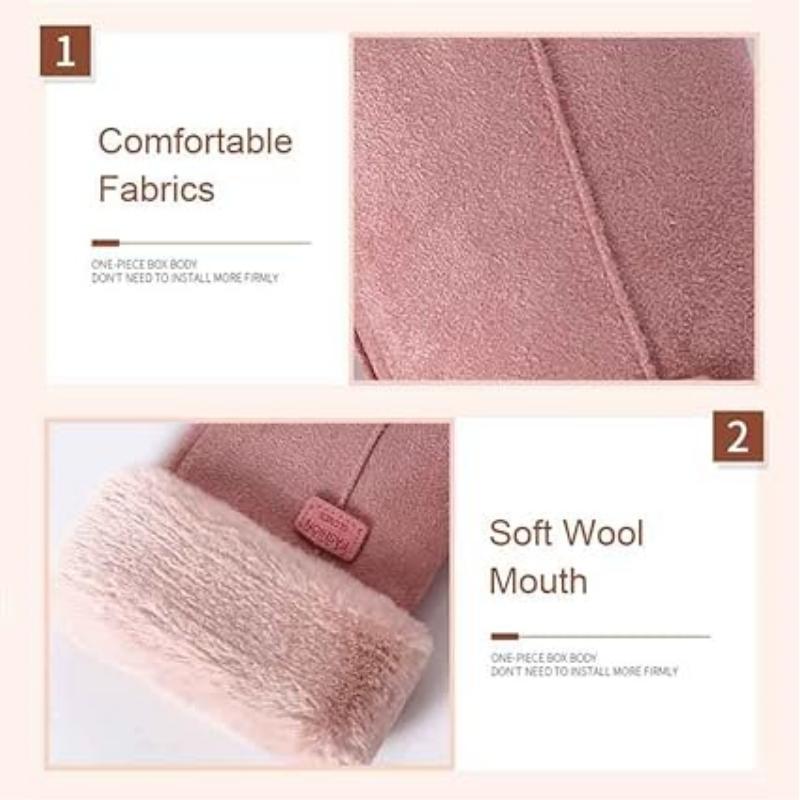 Зимние теплые перчатки женские флисовая подкладка перчатки с сенсорным экраном для холодной погоды пушистые термоперчатки для бега вождения пеших прогулок катания на лыжах