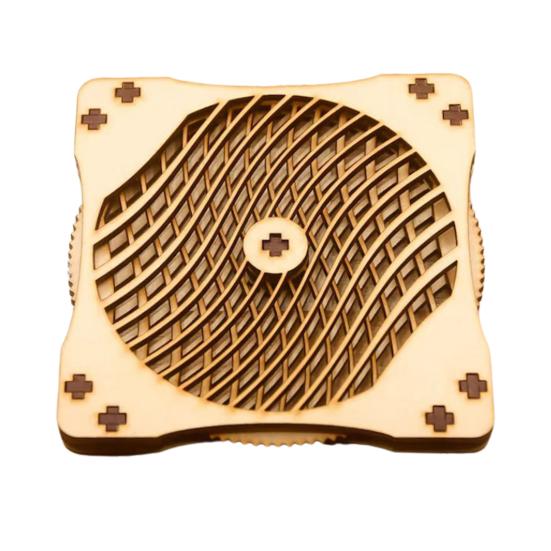 1/4Pcs Wooden Kinetic Coasters Farmhouse Rustic Heat-resistant Coffee Mug Cup