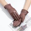 Pink Genuine Leather Gloves for Women Are Popular Fashionable and Simple Providing Warmth and Protection for Commuting In Winter