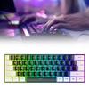 Игровая клавиатура USB 61 клавиша RGB-подсветка Эргономичная контрастная расцветка ABS кейкапы Проводная клавиатура для настольного компьютера, ноутбука, путешествий