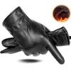 Men's Winter Thermal Genuine Leather Gloves Motorcycle Riding Sheepskin Comfortable Suede Thick Gloves