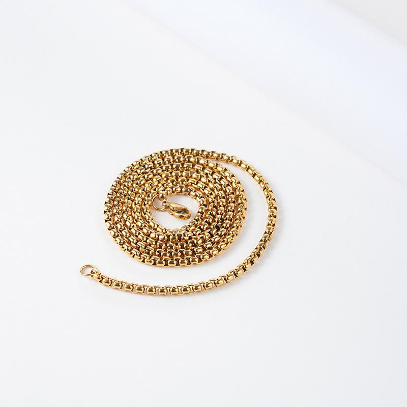 Модное универсальное квадратное жемчужное ожерелье из титановой стали с квадратной цепочкой Hezi из нержавеющей стали с цепочкой Corn для мужчин