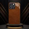 Classic Brown Leather Pattern fashion phone cases phone case fundas Glass Phone Case for iPhone 17 16 15 14 13 12pm Pro Plus