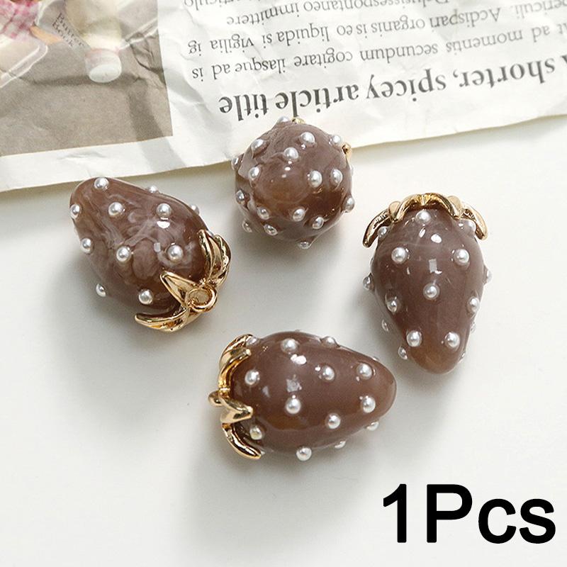 1 шт. Блестящая серьга ручной работы, модная 3D клубника, цветная смола, DIY аксессуары для ювелирных изделий, шармы, большой размер