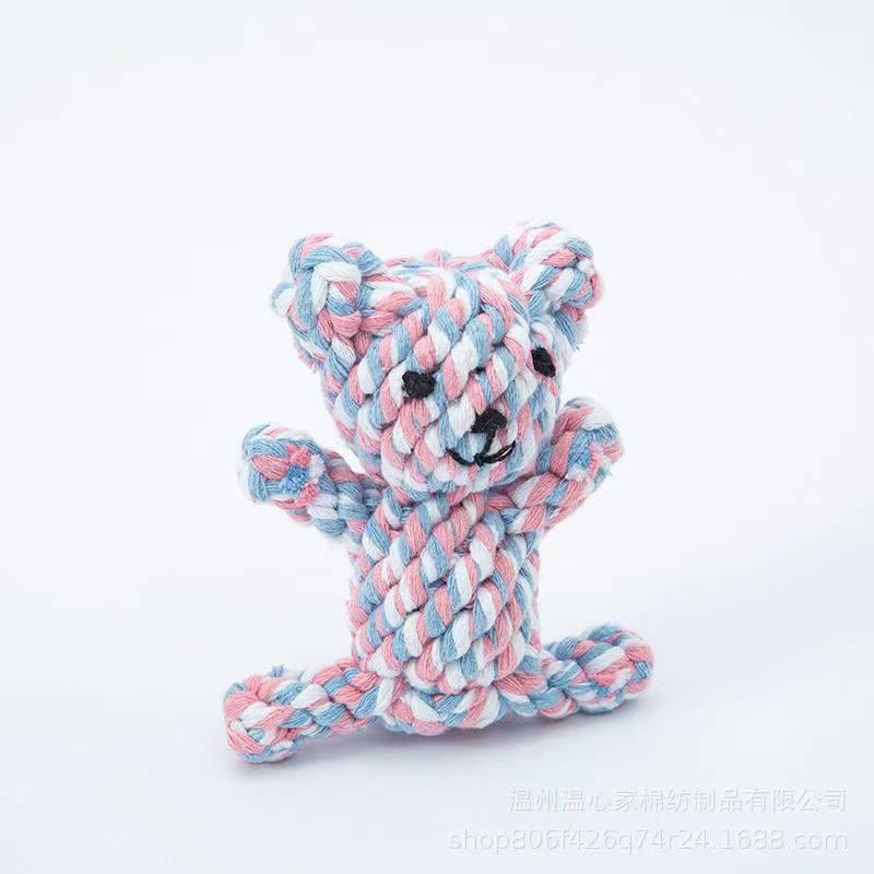 Handmade Knitted Cotton Rope Dog Toy Set Elephant Duck Lion Durable Chewproof For Puppies & Small Dogs Indoor Fetch Teething Toy