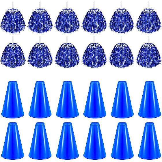 Sosation 24 штуки Мегафон для чирлидинга и помпоны для чирлидинга для создания шума, сувениры для вечеринок, спортивный мегафон для поддержки, помпоны для поддержки, танцы с мячом