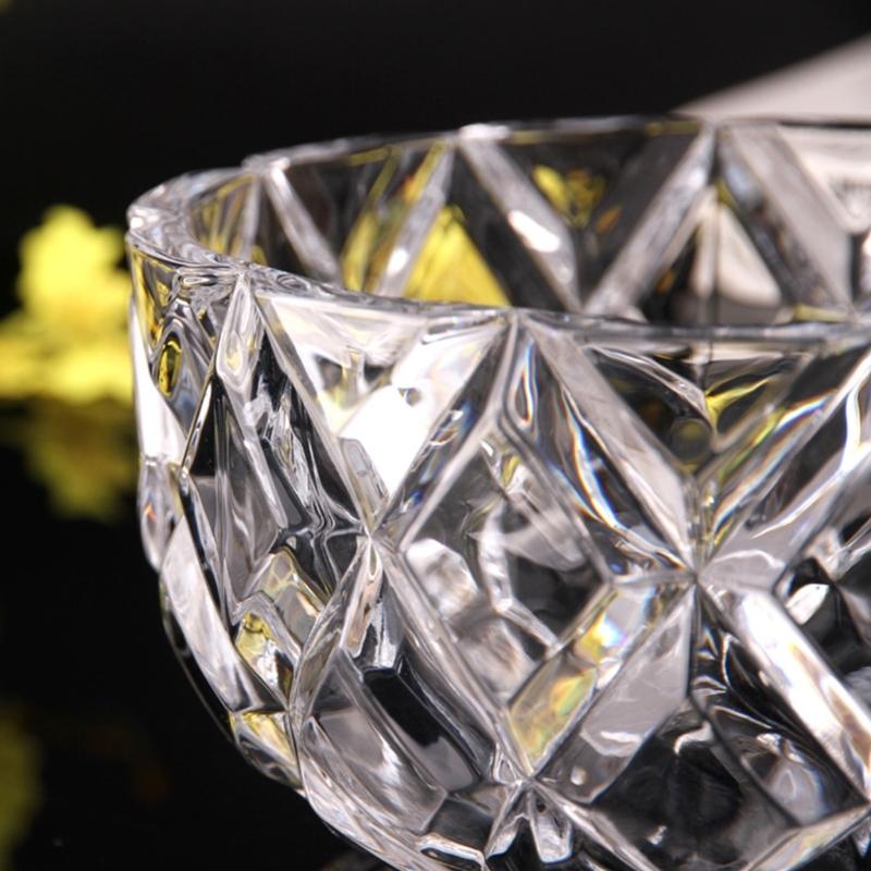 Embossed Clear Glass Crystal Candy Jar Dish with Lid for Snacks Storage Home Decors Trinket Jewelry Organizers Box