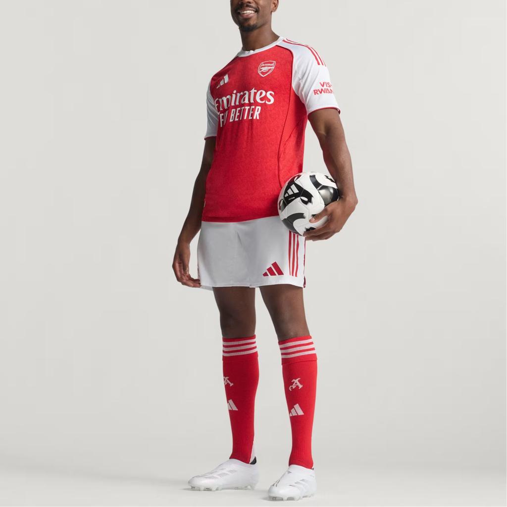 Adidas Арсенал Эмирейтс Fly Better 25-26 Сезон Игровая Версия Модный Логотип Пуловер Короткий Рукав Футбольная Футболка Унисекс Топы Красный JI9516