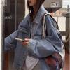 S-2XL Women's Fashion Vintage Denim Coat Loose Casual Denim Coat