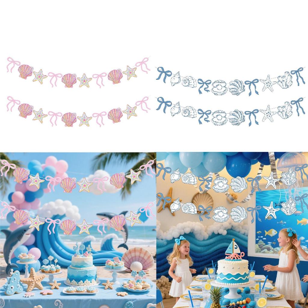 Paper Hanging Banner Party Supplies 4M for Beach Theme Weekend Baby Shower