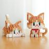 NEW DIY Cute Cat Pets Orange Puppet Silver Gradual Layer Cow Building Blocks Kit Girls Bricks Movie Model Kids Toy Children