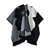 New Autumn and Winter Factory Direct Sales Poppy Imitation Cashmere Fringed Large Shawl Women's Thickened Knitted Cape