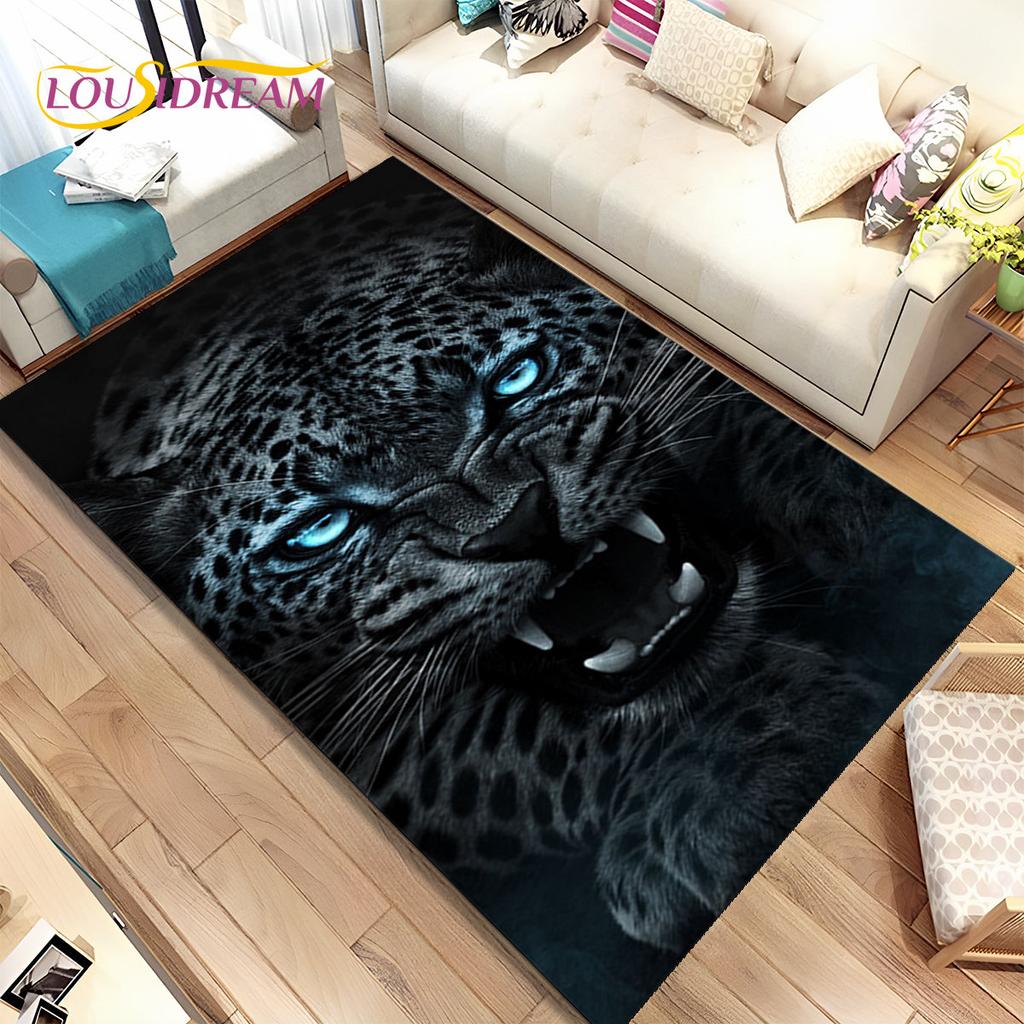Animal Leopard Cheetah Cartoon Beast Area Rug,Carpet for Home Living Room Bedroom Sofa Doormat Kitchen Decor,Non-slip Floor Mat