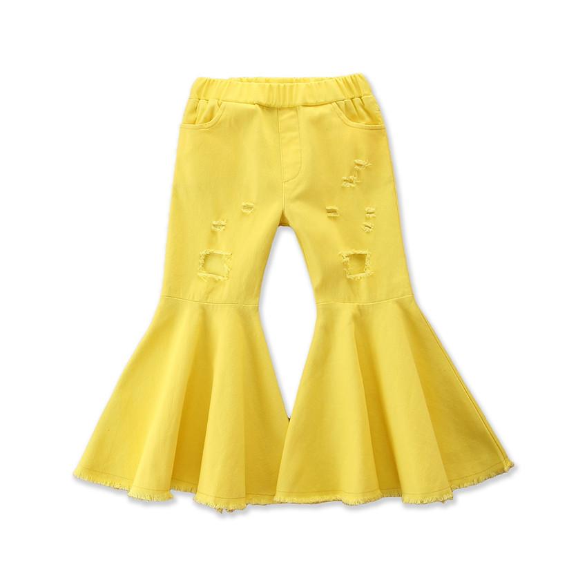 Детские джинсы. Осенние модные джинсы для девочек. Брюки-клеш.