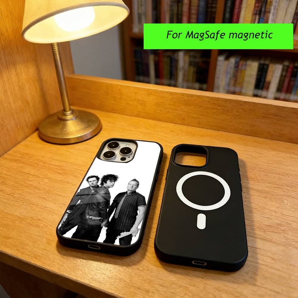 G-Green Day Band Phone Case For iPhone17,16,15,14,13,12,11 Plus,Pro Magnetic with Magsafe Wireless Charging