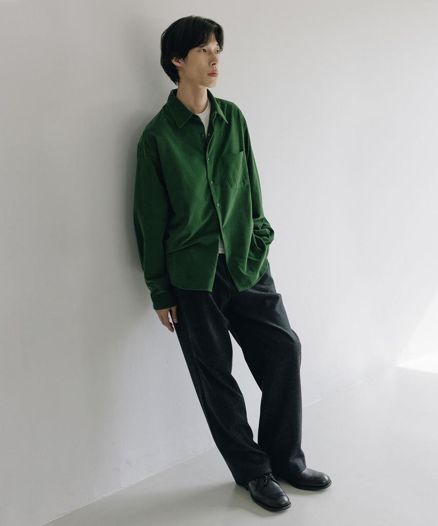 BLANKROOM Corduroy Shirt_Rich Green