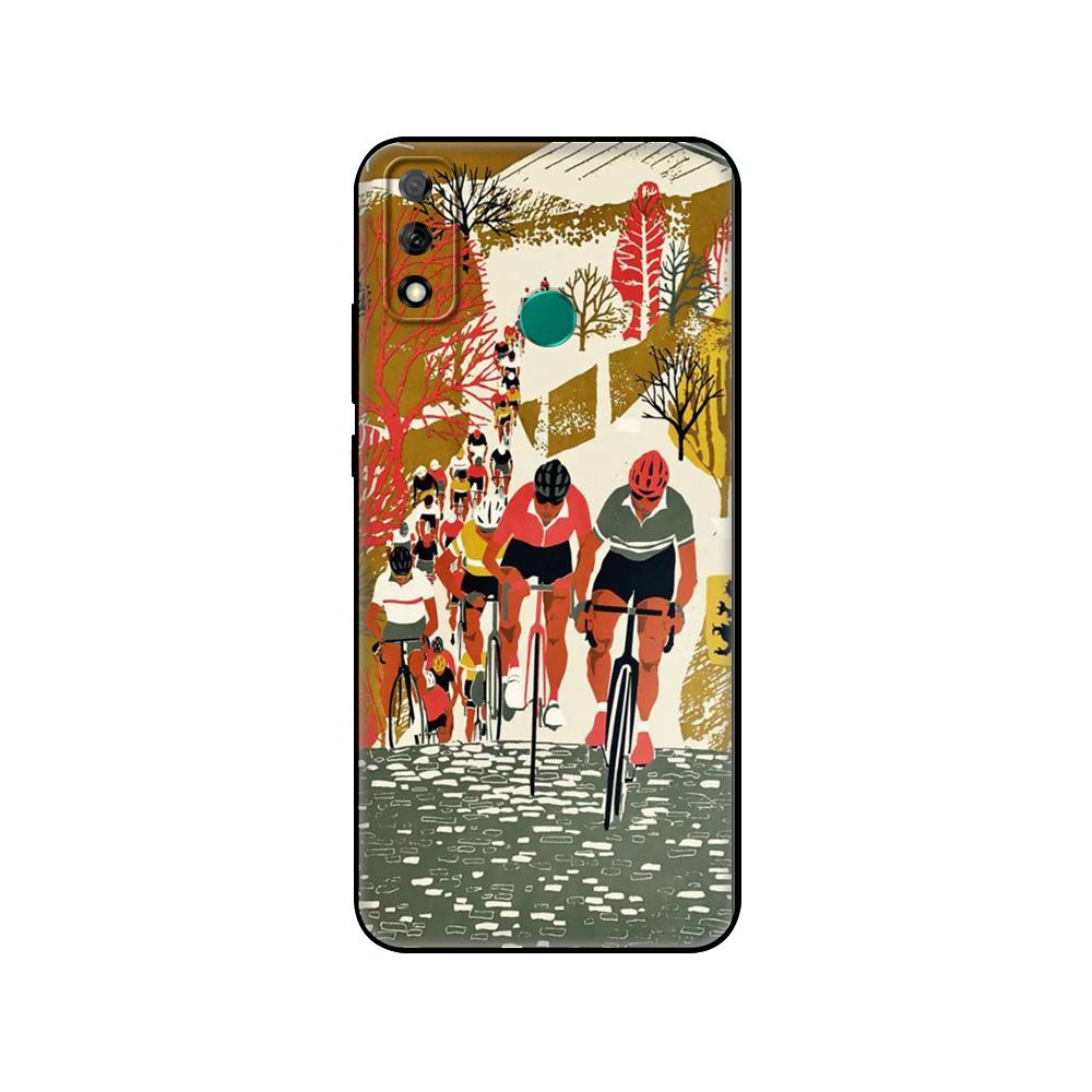 Black tpu Case For Huawei Y9S Y6S Y8S Y5P Y7P Y8P Case For Huawei Y5 lite Prime 2018 Y6 2019 Cover BIKE CYCLING art