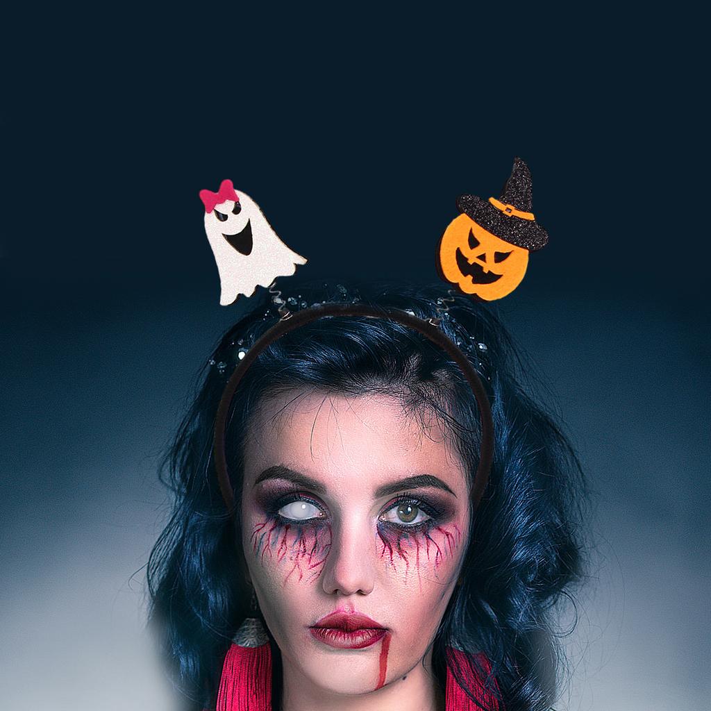 Хэллоуин Призрак Тыква Повязка для волос Мягкая полиэстеровая повязка на голову Фотореквизит Для детей Взрослых Аксессуар для костюмной вечеринки