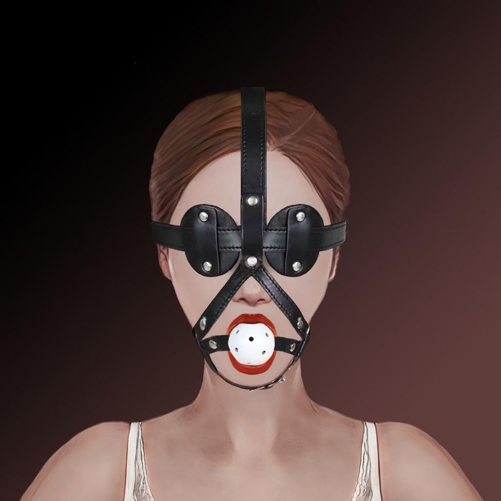 Кожаная маска для бондажа и маска для глаз с рисунком панды – Шарик-кляп, Игрушка для взрослых, Интимная игрушка для пар для чувственного дразнения и сближения