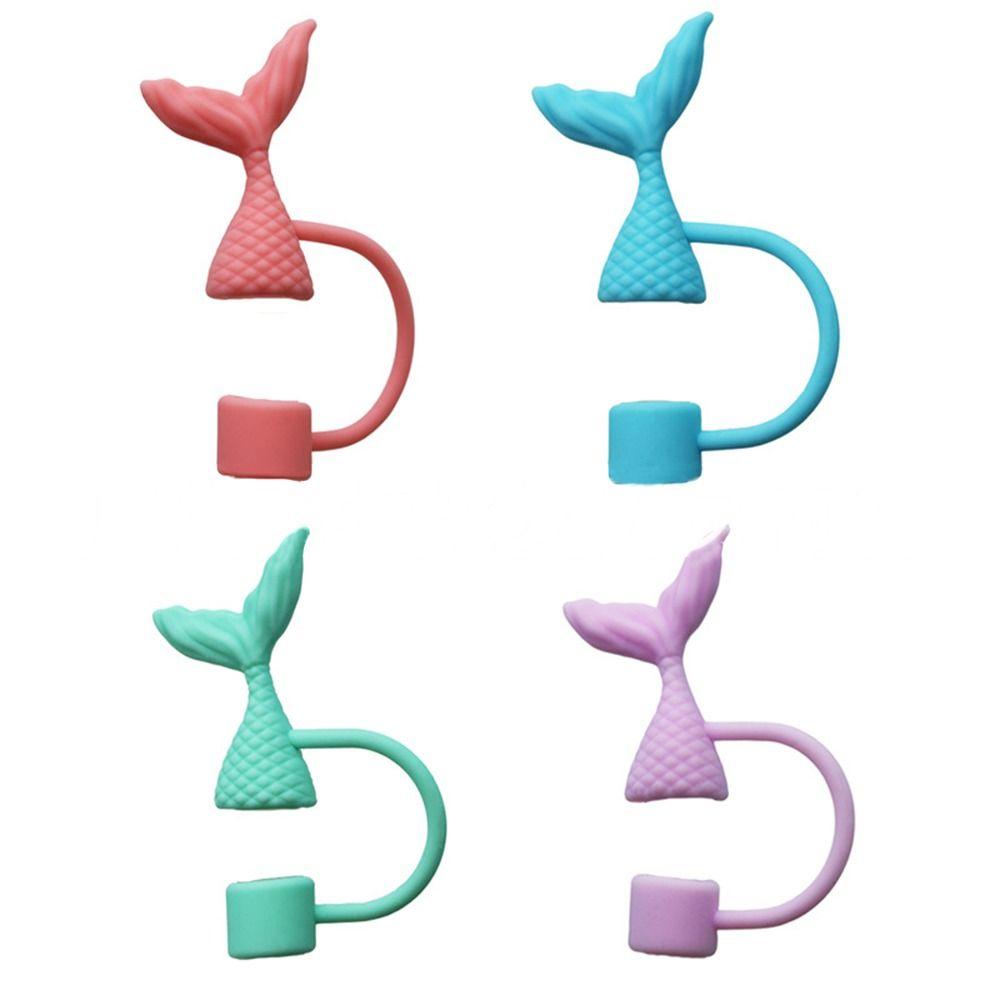 Красота рыбий хвост силиконовая соломенная крышка чехлы для соломенных кончиков для чашки Стэнли/стакана для декора вечеринки