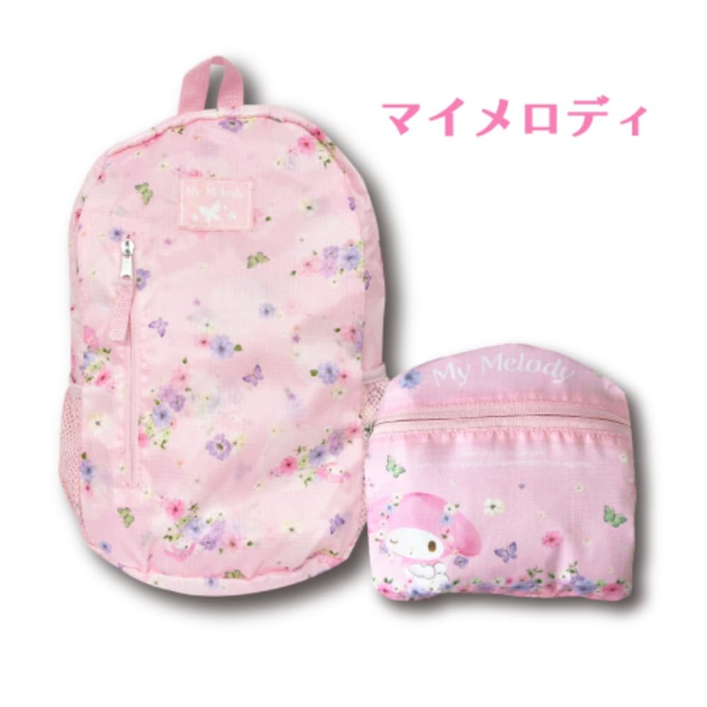 Hatayama Shoji Folding Backpack, Watercolor Flowers, My Melody, H38 X W28 X D13cm, Product Number: 33202300