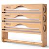 Wall Mounted Cling Film Cutter Box Bamboo Fresh Bag Holder Kitchen Organizer Tin Foil Cutter  Home