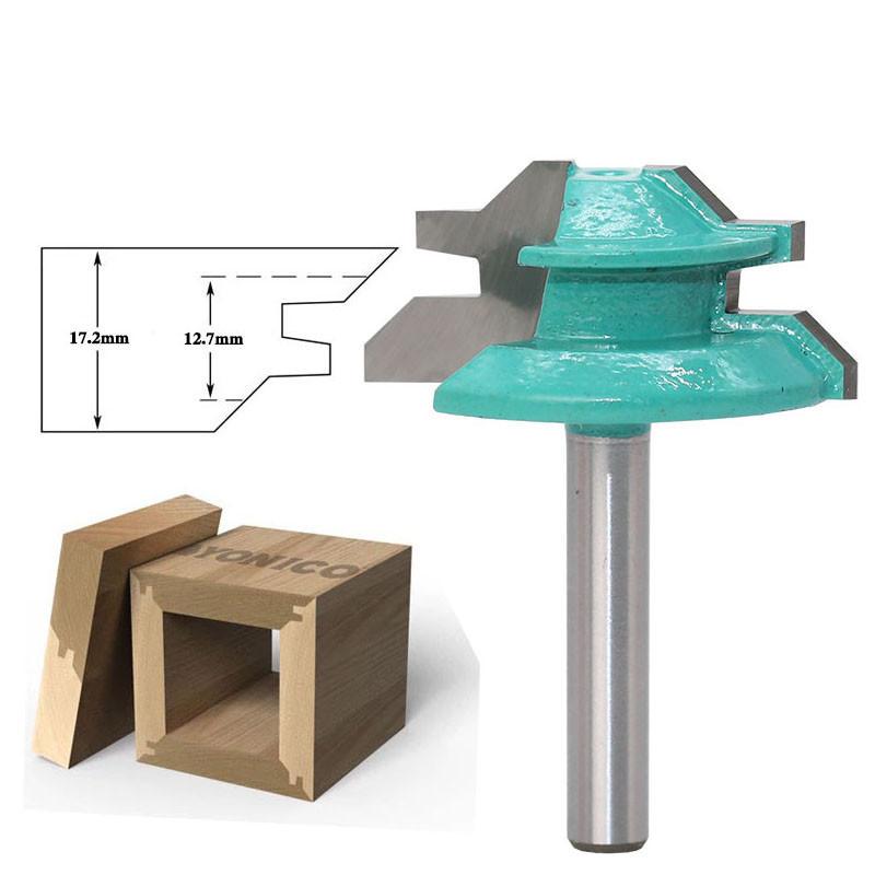 Фреза под углом со средним замком - 45 градусов, 6 мм, 1/4 дюйма, шипорез с хвостовиком для деревообрабатывающих инструментов