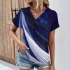 Summer Tops For Women Pattern For Women V-Neck Short Sleeve Comfy Womens Tops Oversized Tshirts