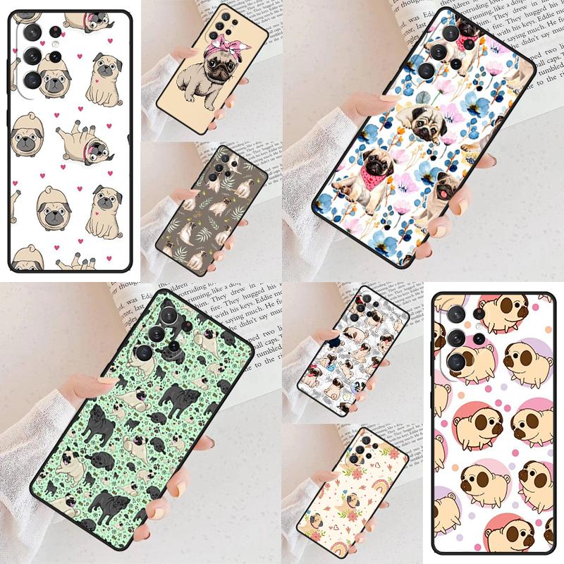 Cute Pug Dog Cell Phone Case for Samsung Galaxy S26 Ultra S25 S24 S23 S22 S21 S20 Note10 Cover
