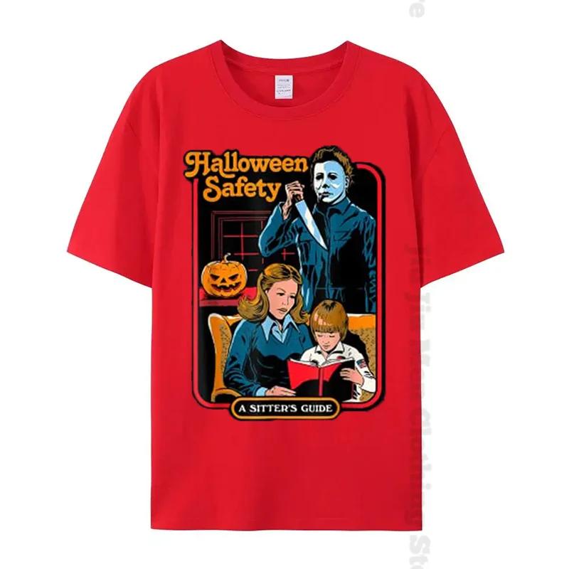 Halloween Safety Family Guide Summer T-Shirt Woman Casual Fashion Tops Tees Harajuku Graphic Tshirts Unisex Oversized TShirt