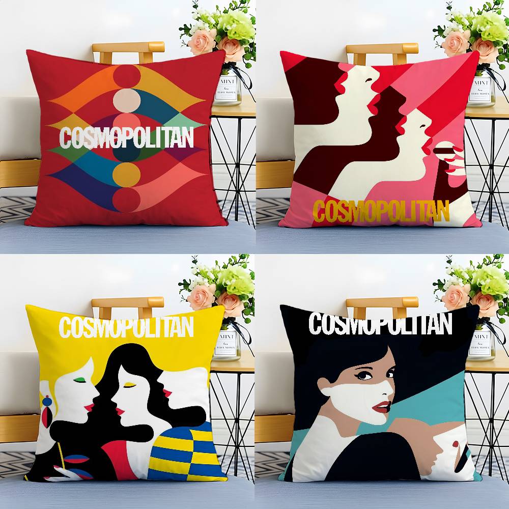 Female-oriented Style Cosmopolitan Pillow Case Anti-dustmite Pillowcase Invisible zipper silky short plush Sofa cushion cover