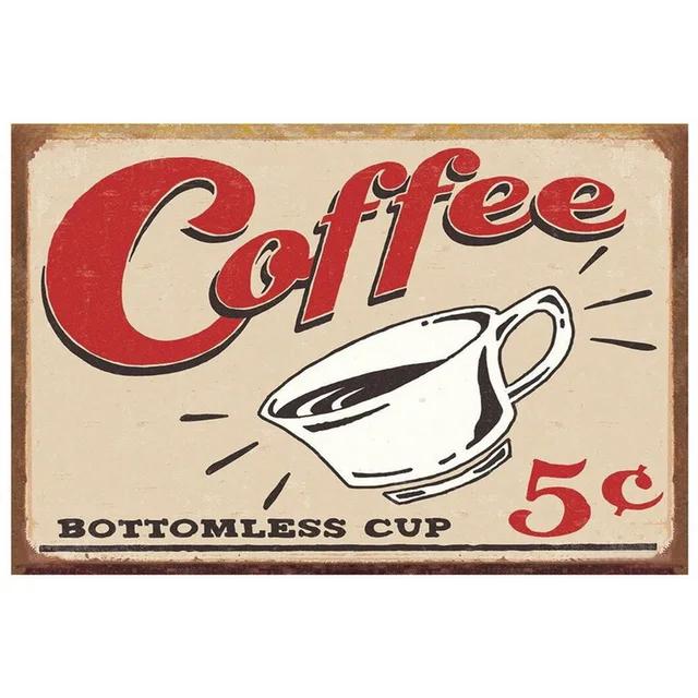 Винтажная металлическая жестяная табличка Drink Coffee Настенная декоративная табличка для мужской пещеры Домашнего кафе Сада Клуба Бара Ретро Железный художественный постер