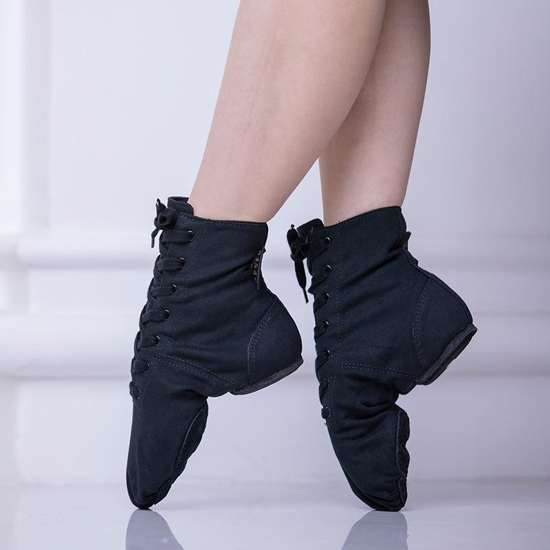 Черные парусиновые балетки и джазовки с высоким верхом и мягкой подошвой для мужчин и женщин
