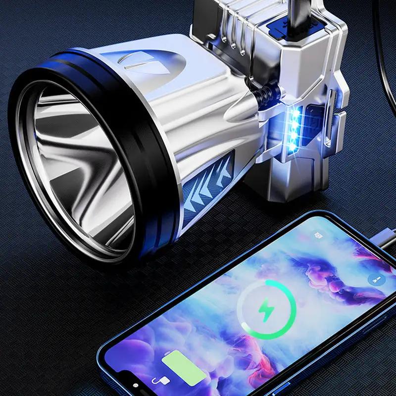 Супер яркий светодиодный фонарь высокой мощности с высокой яркостью, перезаряжаемый через USB, аварийный фонарь для кемпинга и рыбалки