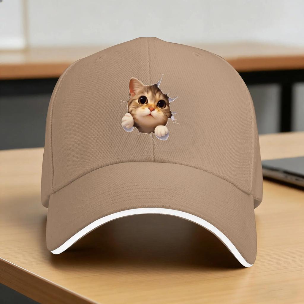 Spring Funny Style Cat Baseball Cap Outdoor Sports Yk Cute Design Sun Hip Hop Hats Women Unisex Sunscreen Baseball Caps