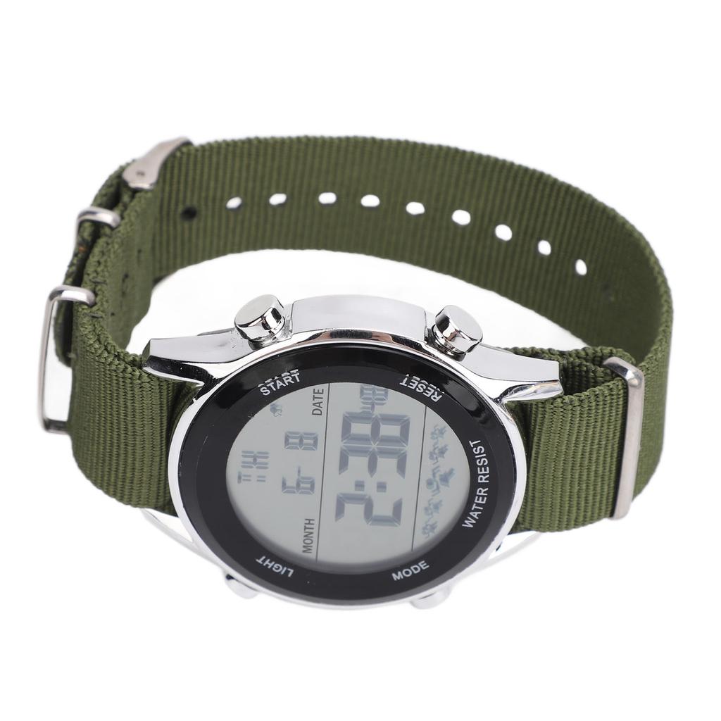 Mens Digital Sports Waterproof Watch Dual Time Zone Stopwatch Calendar Day Display Alarm Clock EL Backlight 50m
