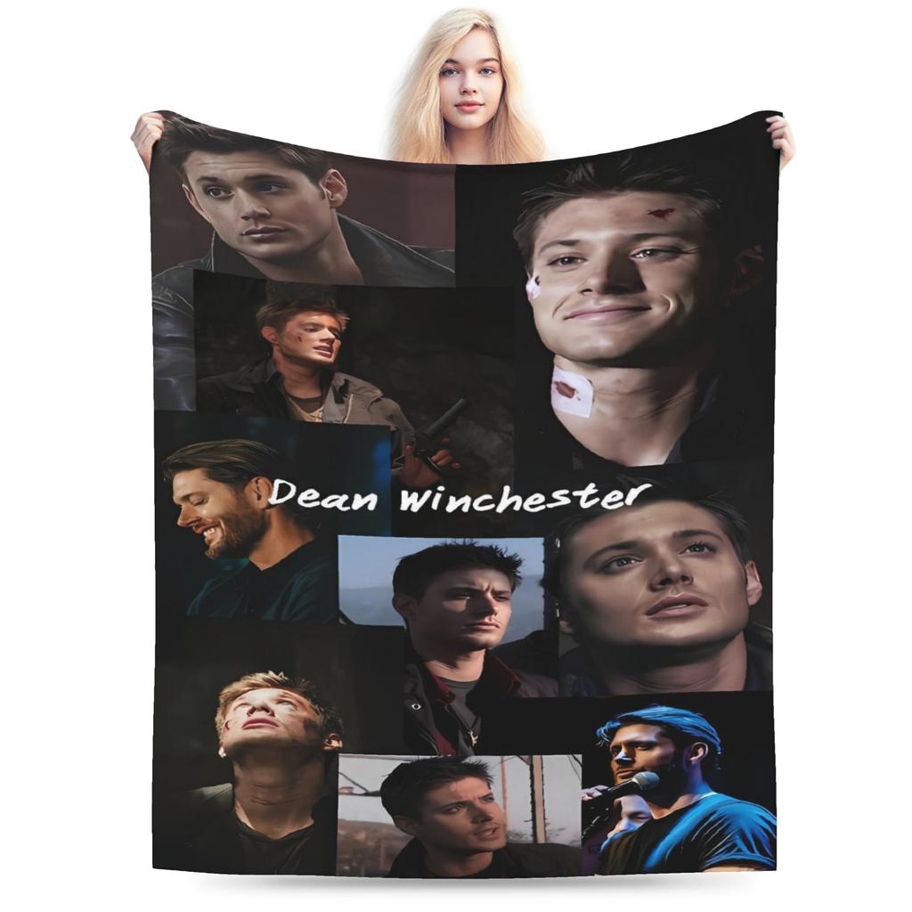Jensen Ackles Super Warm Blanket Dean Winchester Students Plush Bedding Throws Print Couch Chair Flannel Bedspread Sofa Cover